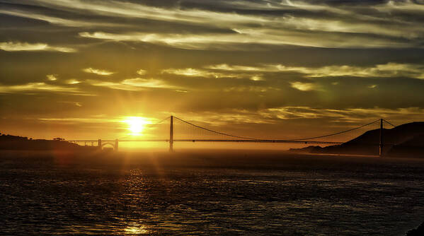San Francisco Poster featuring the photograph Golden Gate Sunset by Chris Cousins