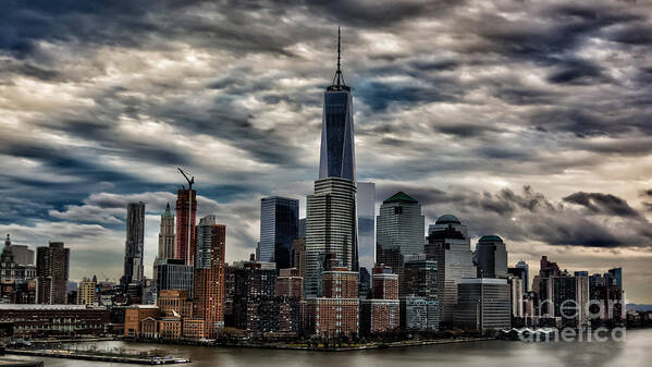New York City Poster featuring the photograph Gotham NYC Blue by Alissa Beth Photography