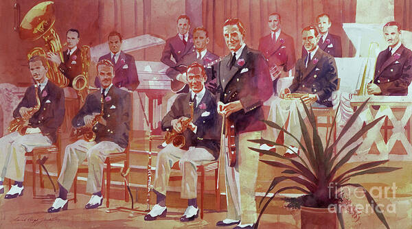 Big Band Poster featuring the painting Guy Lombardo The Royal Canadians by David Lloyd Glover