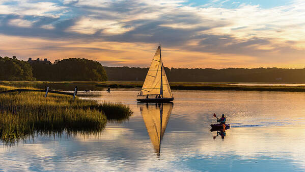 Stony Brook Poster featuring the photograph Harbor Twilight by Sean Mills