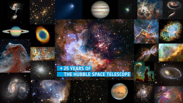 Hubble Poster featuring the photograph Hubble 25 - A Special 25th Anniversary Montage 2 by Eric Glaser