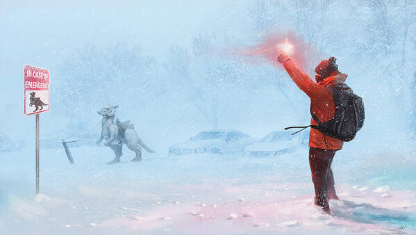Tauntaun Poster featuring the digital art In Case Of Emergency by Steve Goad