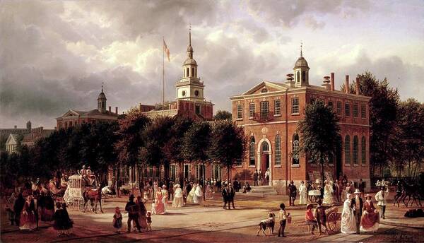 Independence Poster featuring the painting Independence Hall by Ferdinand Richardt