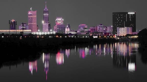 Indianapolis Poster featuring the photograph Indianapolis Lights up Nicely by Frozen in Time Fine Art Photography