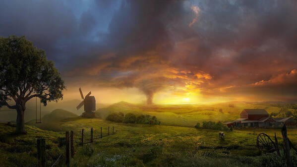 Landscape Poster featuring the painting Infinite Oz by Philip Straub