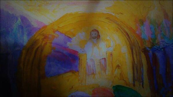 Throne Poster featuring the painting Jesus Sits on the Throne by Love Art Wonders By God