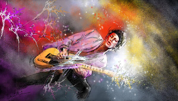 Keith Richards Poster featuring the painting Keith Richards 02 by Miki De Goodaboom