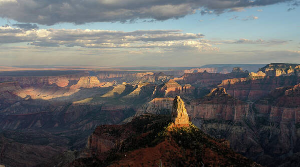 Grand Canyon Poster featuring the photograph Last light Mt Hayden by Gaelyn Olmsted
