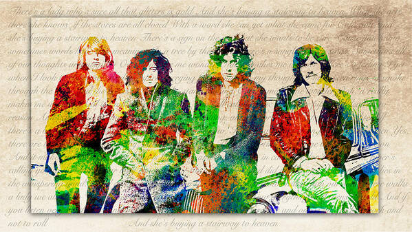Led Zeppelin Art Poster featuring the digital art Led Zeppelin by Patricia Lintner