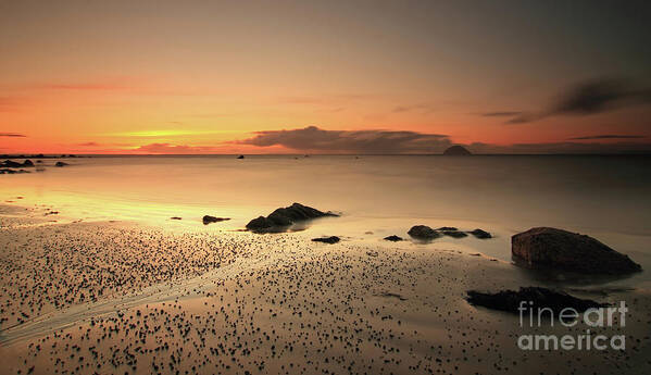 Ailsa Craig Poster featuring the photograph Lendalfoot Sunset Ref8962 by Maria Gaellman