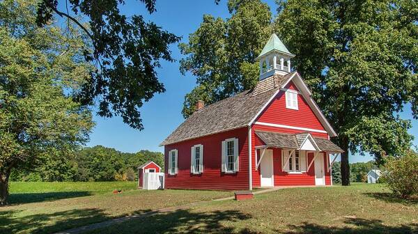 Charles Kraus Photography Poster featuring the photograph Little Red School House by Charles Kraus