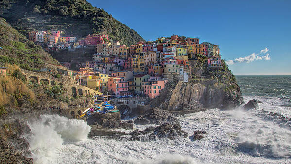 Italy Poster featuring the photograph Manarola in Cinque Terre by Cheryl Strahl