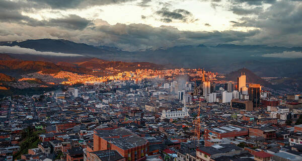 Colombia Poster featuring the photograph Manizales Sunset Colombia by Adam Rainoff