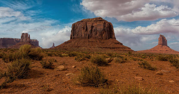 Monument Valley Poster featuring the photograph Monument Valley Panorama by Jonathan Davison