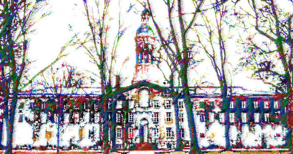 Nassau Hall Poster featuring the painting Nassau Hall by DJ Fessenden