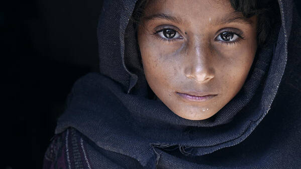 Street Poster featuring the photograph Natayah - A Girl From Nepal by Mohammed Baqer