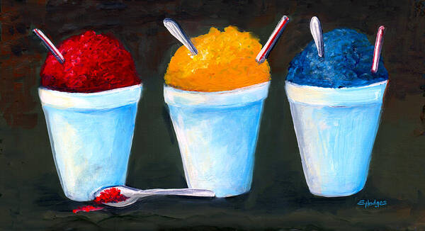 Snowball Poster featuring the painting New Orleans Style Snowballs by Elaine Hodges