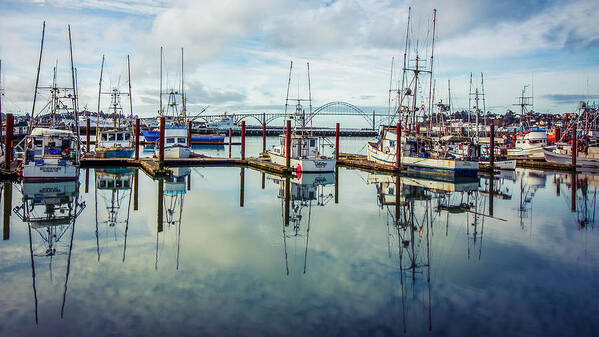 Newport Oregon Poster featuring the photograph Newport Boats 2 by Catherine Avilez