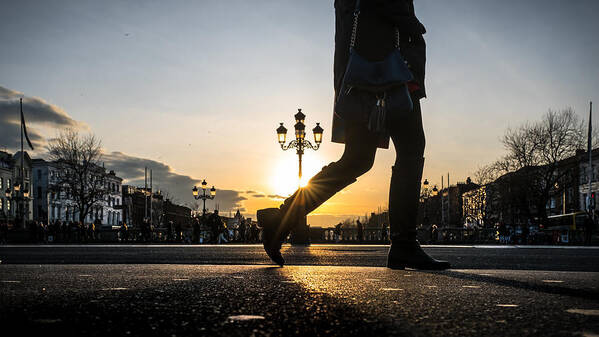 Backlight Poster featuring the photograph O'Connell bridge - Dublin, Ireland - Color street photography by Giuseppe Milo