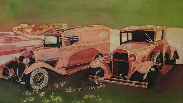 Antique Cars Poster featuring the painting Oh So Tired by Terry Honstead