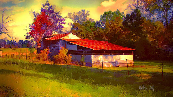 Red Barn Poster featuring the photograph Old Barn in East Texas by Marty Malliton