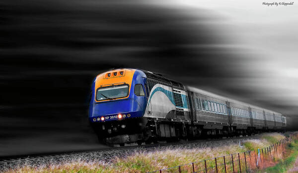 Trains Australia Poster featuring the digital art On the move 01 by Kevin Chippindall