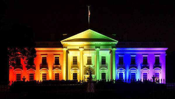 Gay Poster featuring the photograph Rainbow White House - Washington DC by Brendan Reals