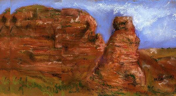 Desert Poster featuring the painting Red Rocks by Marilyn Barton