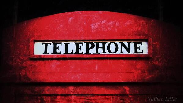 Vintage Poster featuring the photograph Red Telephone by Nathan Little