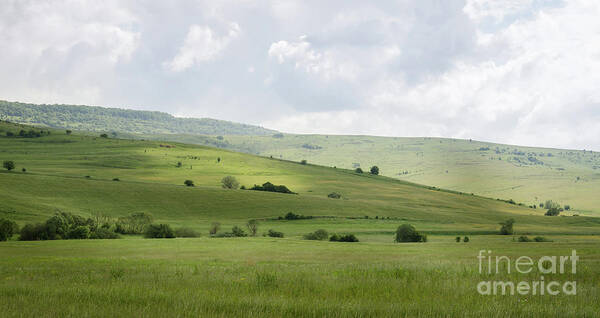 Clouds Poster featuring the photograph Rolling Landscape, Romania by Perry Rodriguez