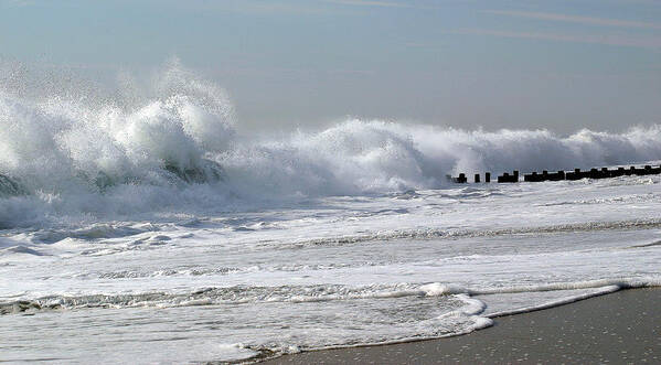 Seascape Poster featuring the photograph Rough Morning by Mary Haber