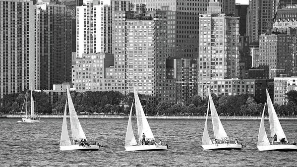 Sailing In New York Harbor Poster featuring the photograph Sailing In New York Harbor No. 3-1 by Sandy Taylor