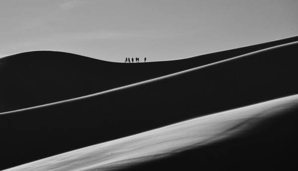 Sand Dunes Poster featuring the photograph Sand Trekkers 2 by Rand Ningali