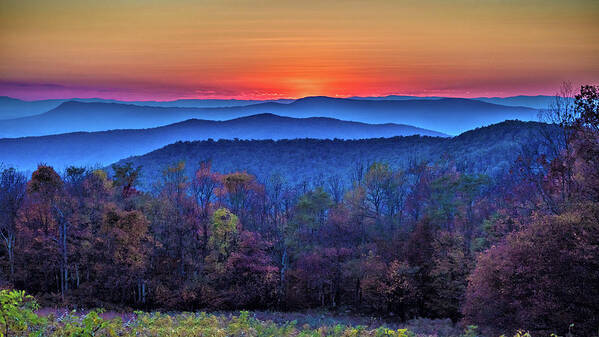 Autumn Poster featuring the photograph Shenandoah Valley Sunset by Louis Dallara