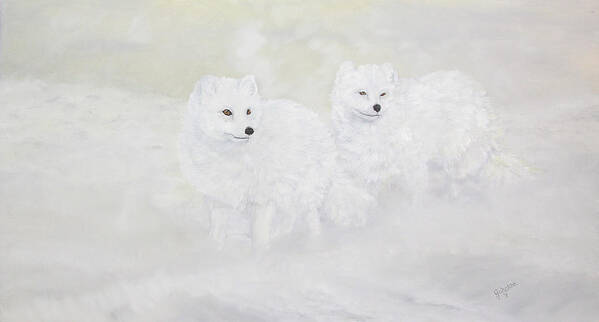 North American Wildlife Poster featuring the painting Snow Ghosts Of The North by Johanna Lerwick