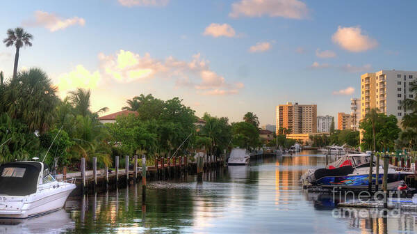 Lauderdale Poster featuring the photograph South Florida canal living by Ules Barnwell