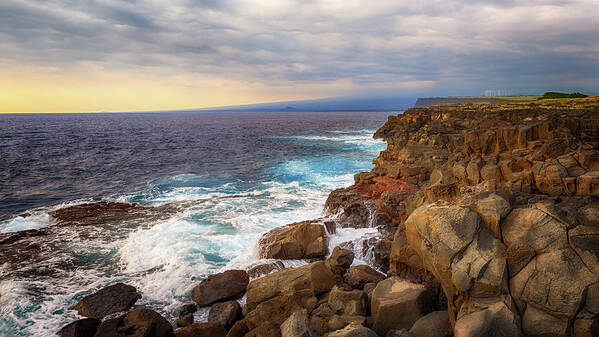 Seascape Poster featuring the photograph South Point Sea Cliffs by Susan Rissi Tregoning