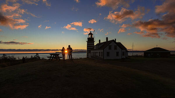 West Quoddy Head Lighthouse Poster featuring the photograph Special Moment Sunrise at West Quoddy Head Lighthouse by Marty Saccone