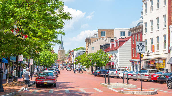 Landscape Poster featuring the photograph Sunny Day on Main by Charles Kraus