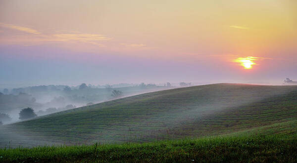 Bluegrass Poster featuring the photograph Sunrise over Central Kentucky by Alexey Stiop