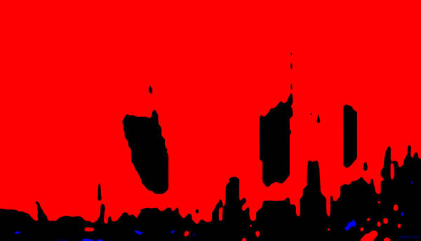 Aupre.com Hypermorphic Arthouse Unique Original Digital Art Made By The Hari Rama Poster featuring the painting Sunset City by The Hari Rama