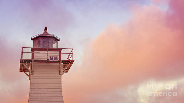 Clouds Poster featuring the photograph Sunset Lighthouse Prince Edward Island by Edward Fielding