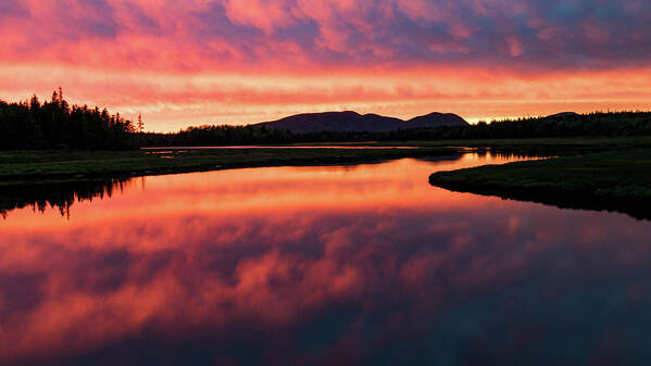 Sunset Poster featuring the photograph Sunset over Acadia National Park by Holly Ross