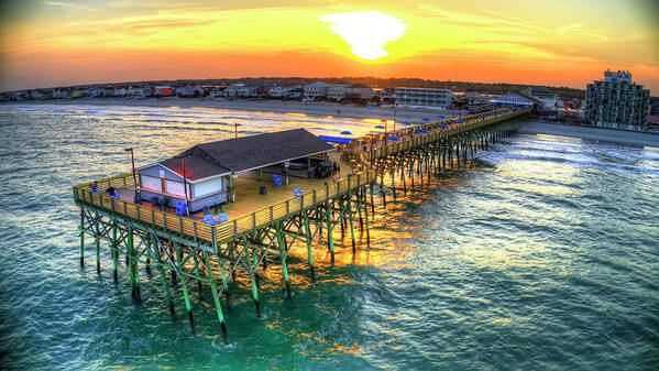 Sunset Poster featuring the photograph Sunset over The Pier by Robbie Bischoff