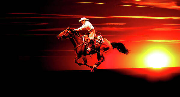 Cowboy Poster featuring the photograph Sunset Rider by Steve McKinzie