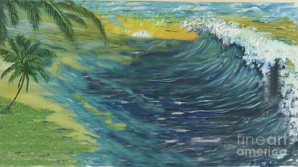 Palm Trees Poster featuring the painting Surf's Up by Michael Silbaugh