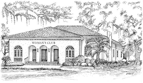 Women Poster featuring the painting Tallahassee Womens Club by Audrey Peaty