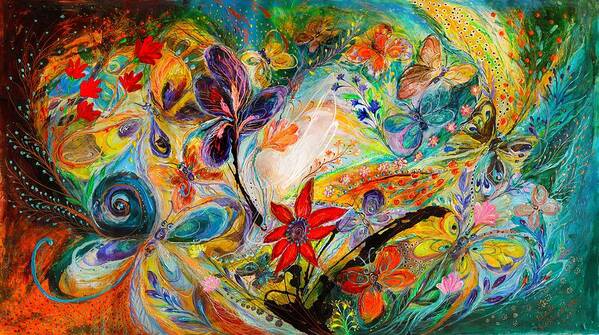  Art Of Israel Poster featuring the painting The dancing Butterflies by Elena Kotliarker