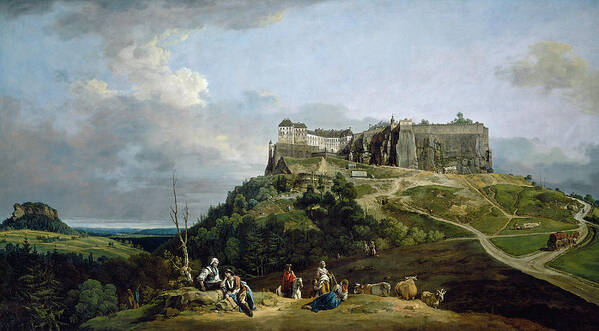 Bernardo Bellotto Poster featuring the painting The Fortress of Konigstein by Bernardo Bellotto