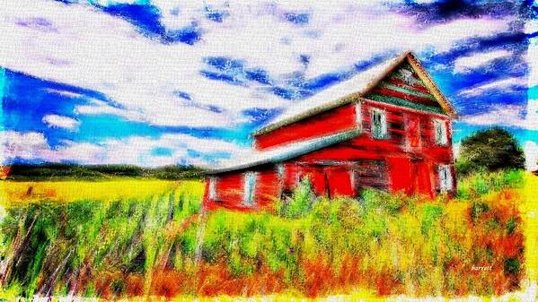 Red Poster featuring the painting The Old Red Barn by Don Barrett